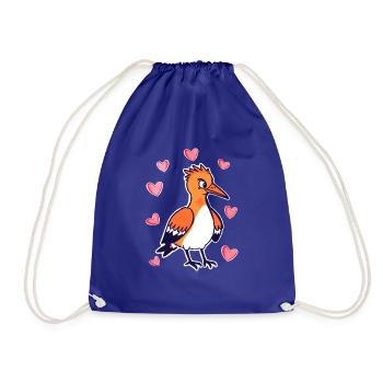 Cartoon Bird - Drawstring Bag - royal blue - Front