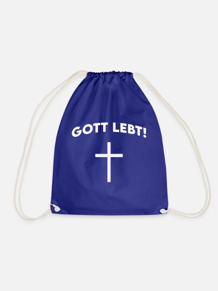 Gott lebt- christliches design - Turnbeutel - Königsblau
