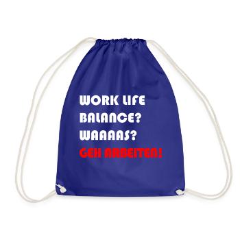 WORK LIFE BALANCE ARBEIT - Turnbeutel - Königsblau - Vorne