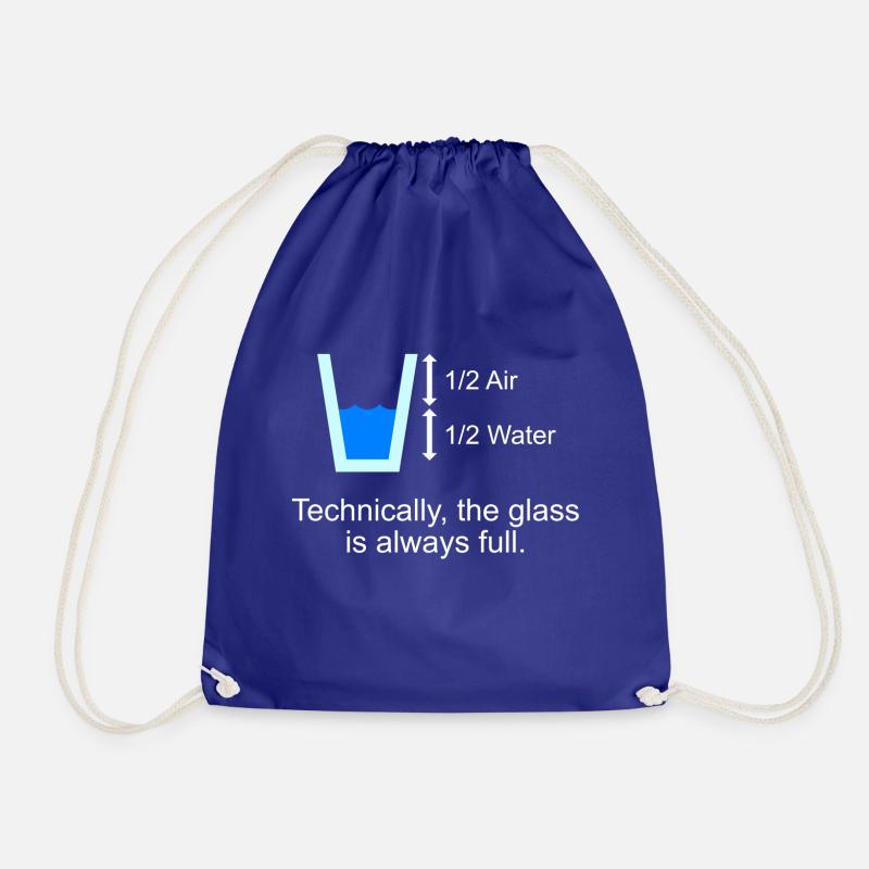 Glass T-Shirt Gift Idea Christmas Fun Fun - Drawstring Bag - royal blue