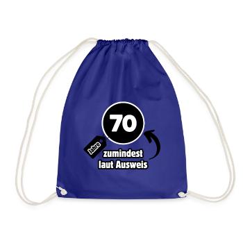 70 years – at least according to the ID card - Drawstring Bag - royal blue - Front