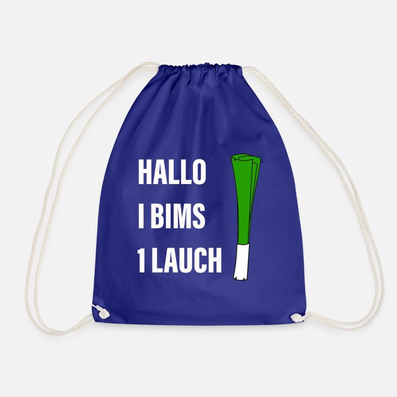 Hello I bims 1 leek - Drawstring Bag - royal blue