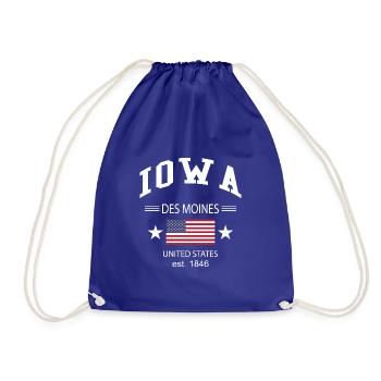 Iowa - Drawstring Bag - royal blue - Front