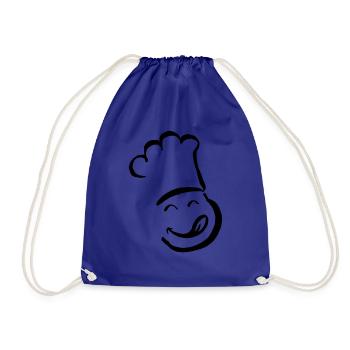 Funny chef's face Miam Frech Gastro gift - Drawstring Bag - royal blue - Front