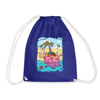 Tropical Christmas - Drawstring Bag - royal blue - Front