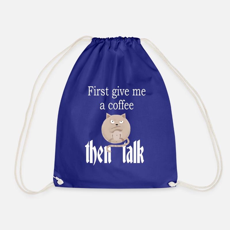 Angry cat - Drawstring Bag - royal blue