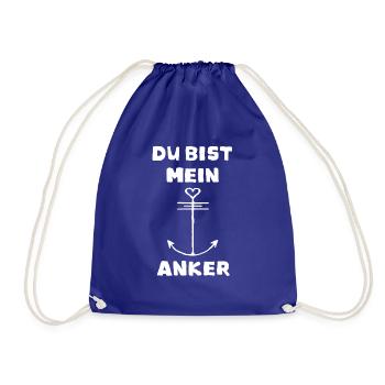 Du bist mein Anker - Turnbeutel - Königsblau - Vorne