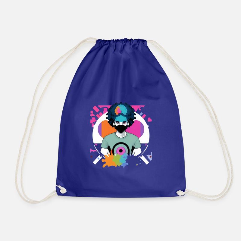 Disco mask - Drawstring Bag - royal blue