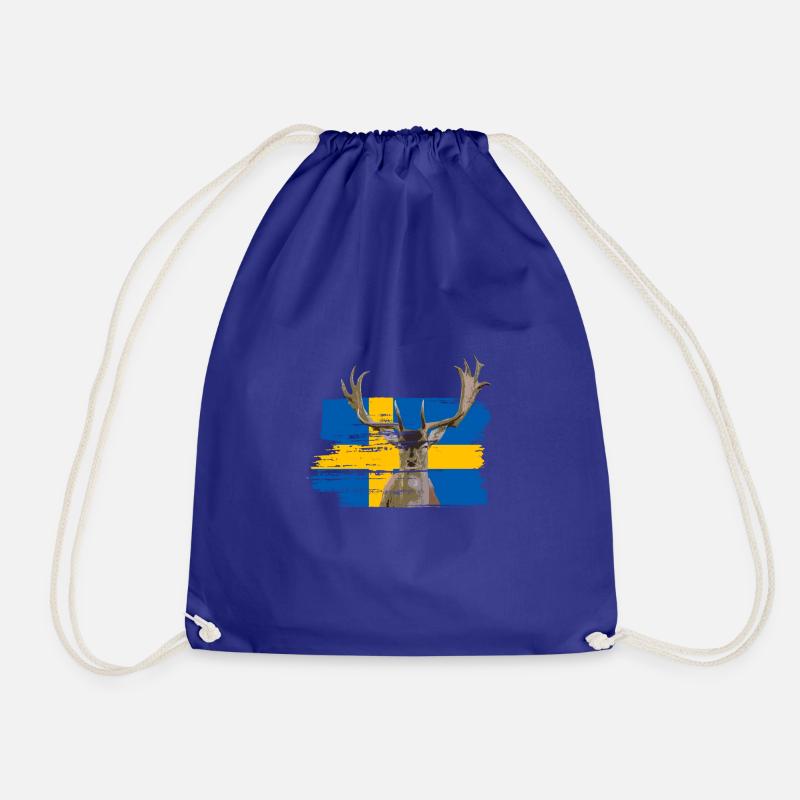 Sweden moose - Drawstring Bag - royal blue