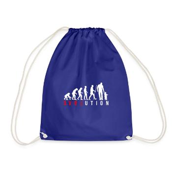 Evolution Vater und Kind Sohn Tochter Geschenk - Turnbeutel - Königsblau - Vorne