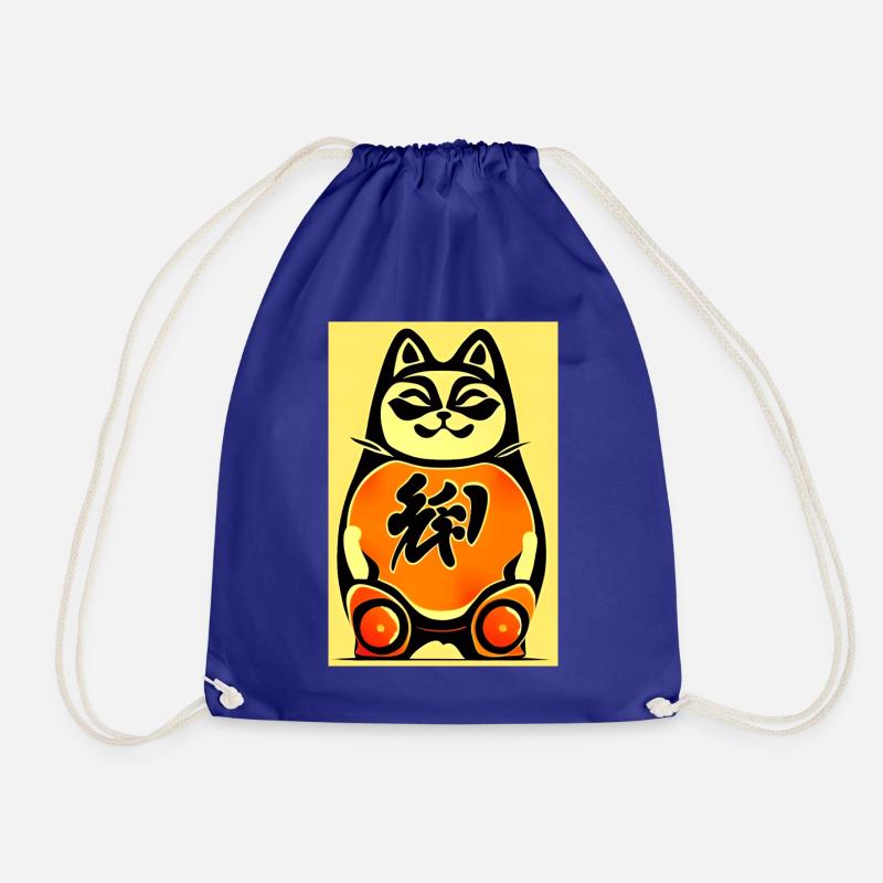 Maneki neko 4 - Turnbeutel - Königsblau