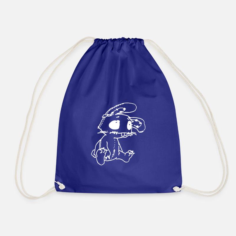 Sad Rabbit - funny emo bunny - Drawstring Bag - royal blue