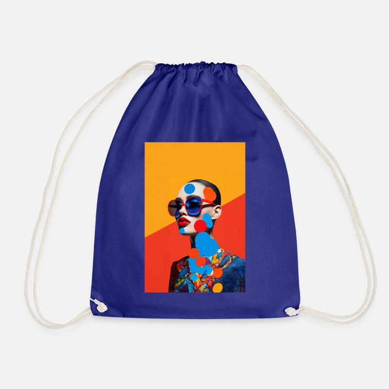 Trending Cool Women Pop Art - Drawstring Bag - royal blue