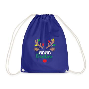 Rentier Mama Weihnachtsoutfit Familie Weihnachten - Turnbeutel - Königsblau - Vorne