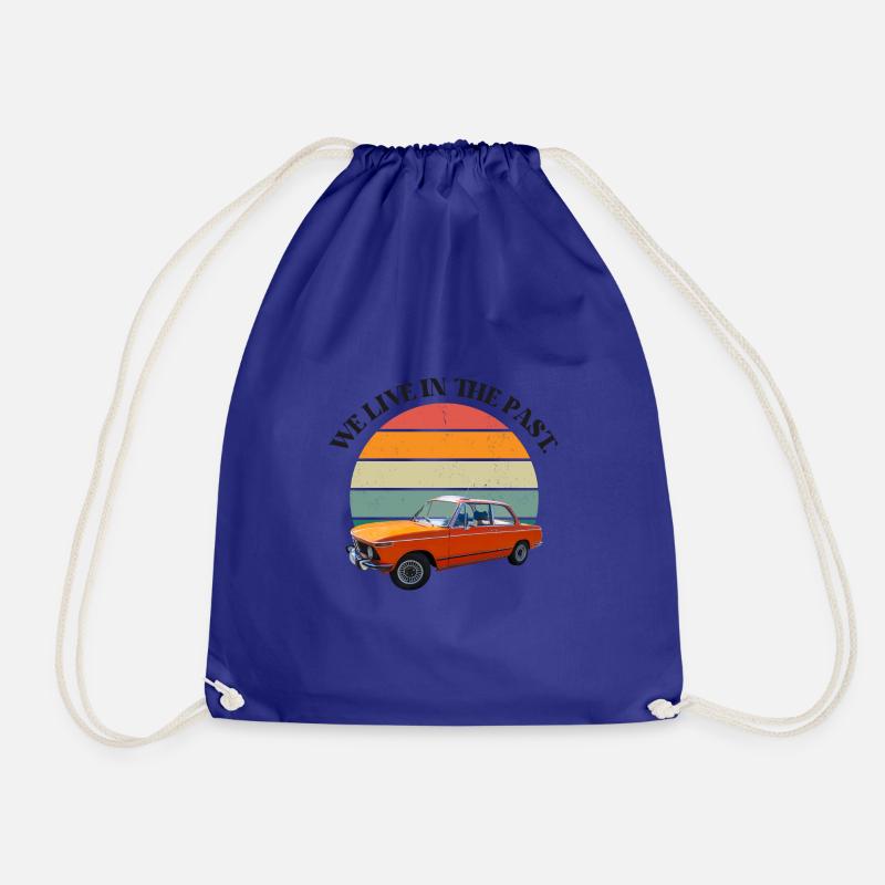 Retro Car Design - Drawstring Bag - royal blue