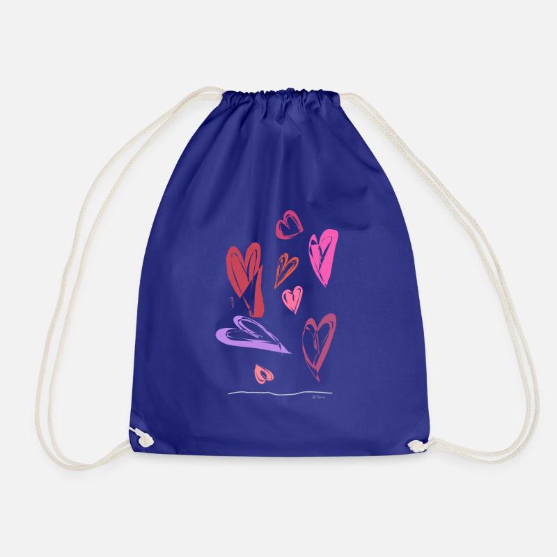 Abstract design Maybe great colored hearts - Drawstring Bag - royal blue