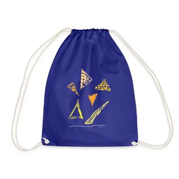 Abstract design pizza pieces to enjoy - Drawstring Bag - royal blue - Front