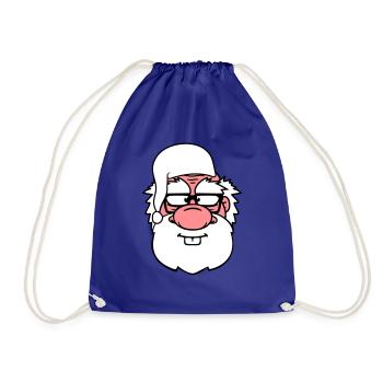 face head grandpa old grandfather pajamas coat - Drawstring Bag - royal blue - Front