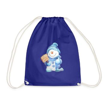 Snowman - Drawstring Bag - royal blue - Front