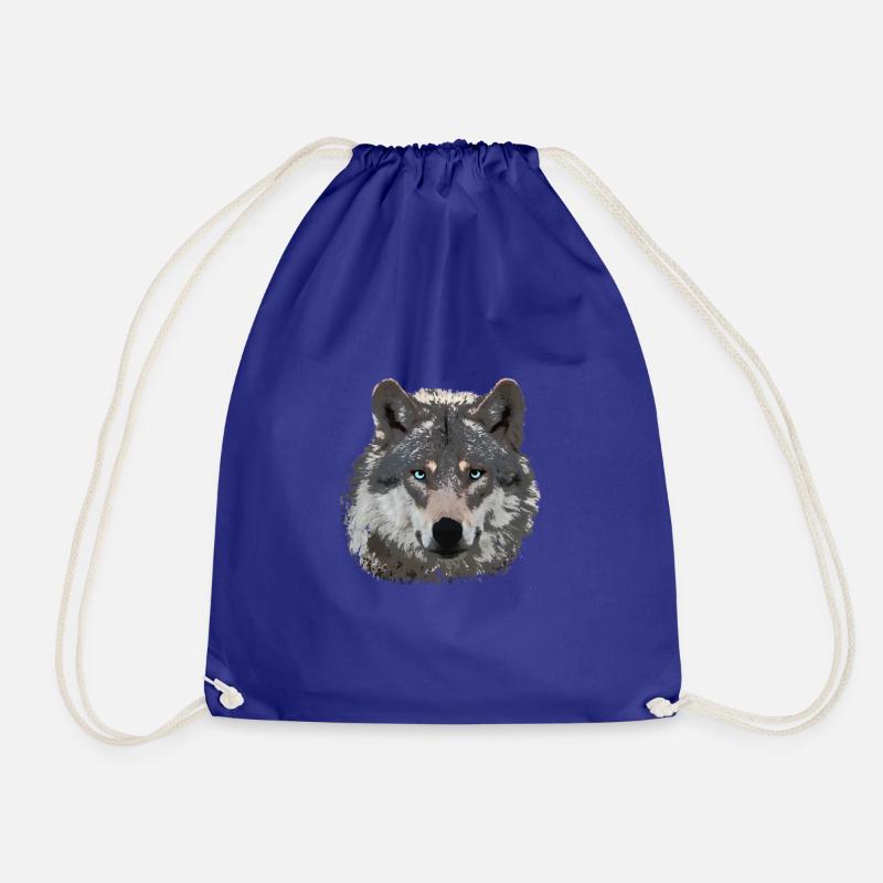 Wolf Fans Design Classic - for Wolves Lovers - Drawstring Bag - royal blue