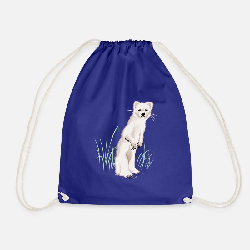Meadow with weasel - Drawstring Bag - royal blue