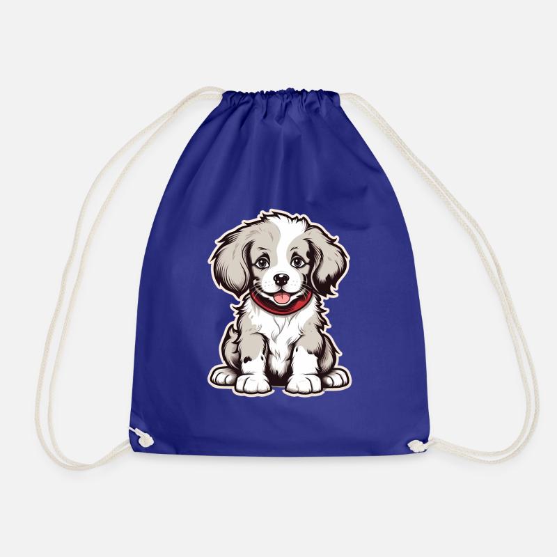 Cute puppy - Drawstring Bag - royal blue
