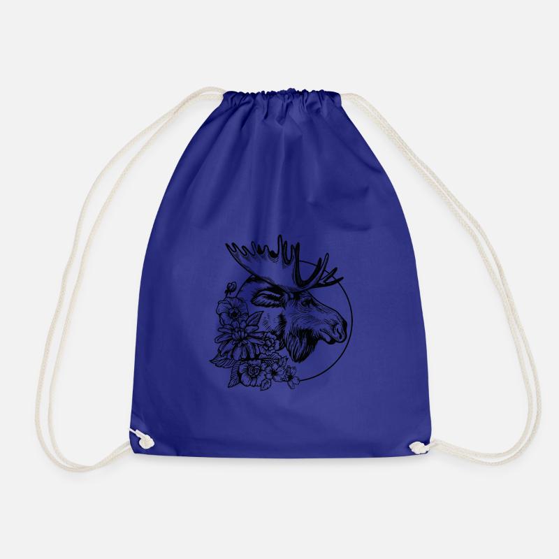Moose Scandinavia Sweden Design - Drawstring Bag - royal blue