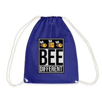 bee different saying quote - Drawstring Bag - royal blue - Front