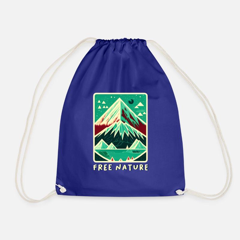 Mountains - Free Nature - Drawstring Bag - royal blue