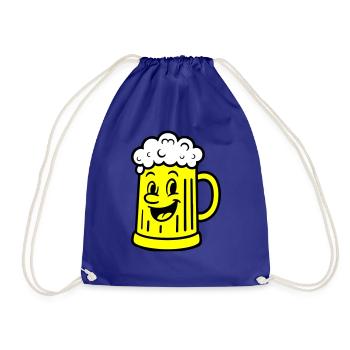Bierkrug Comic Bier - Turnbeutel - Königsblau - Vorne