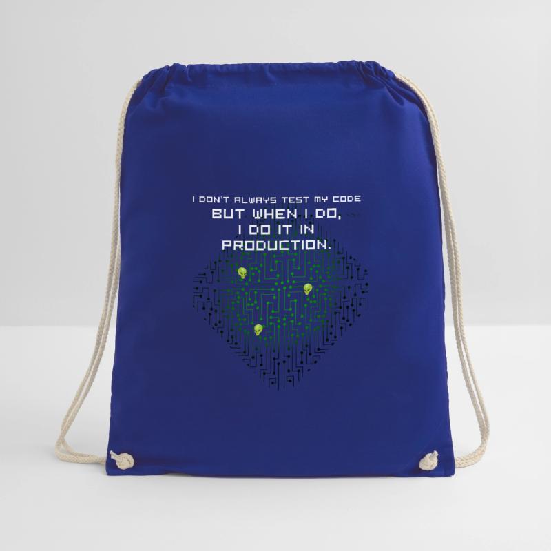 test code nerd joke spruch pc programmer geek i Drawstring Bag