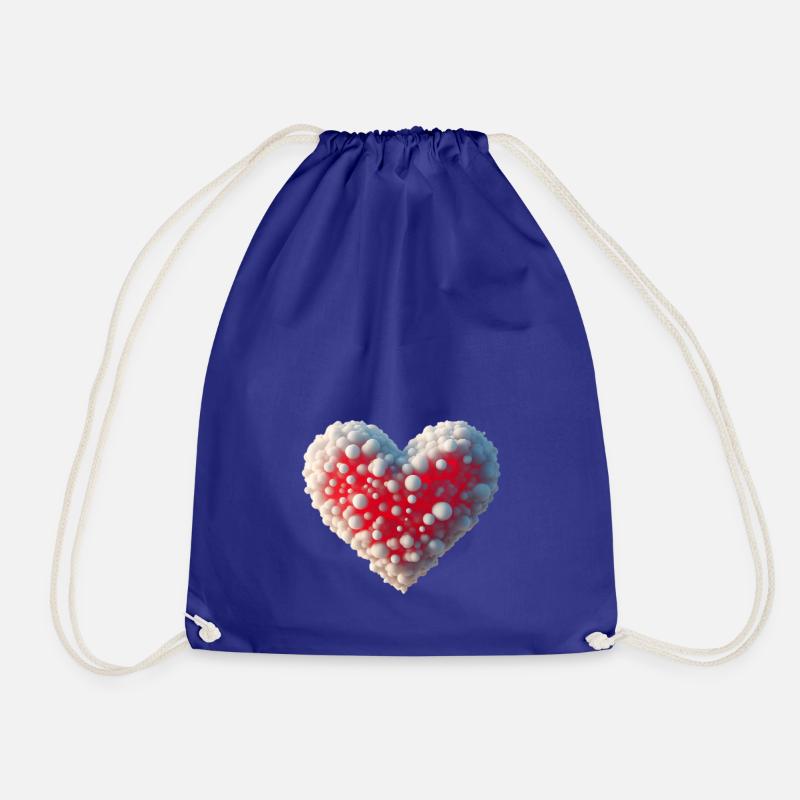 Uniquely Cool Heart Design Clouds Love Style - Drawstring Bag - royal blue