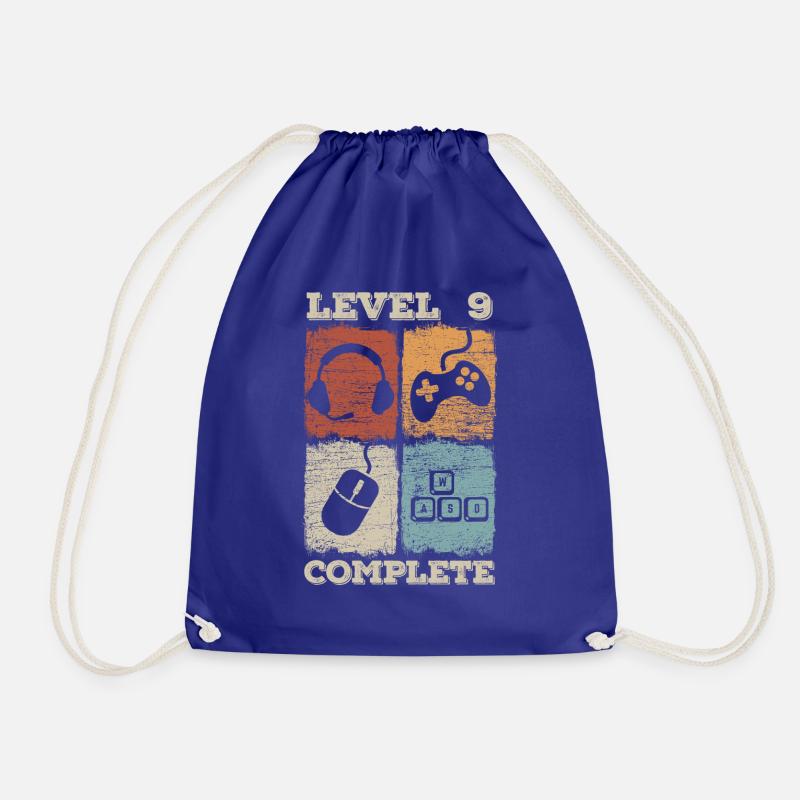 9. Geburtstag Level Complete Gaming - Turnbeutel - Königsblau