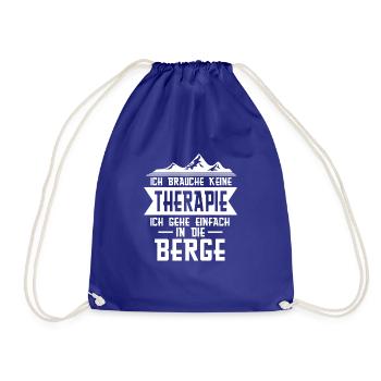 Ich brauche keine Therapie, Ich gehe in die Berge - Turnbeutel - Königsblau - Vorne