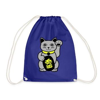 Maneki Winkekatze - Turnbeutel - Königsblau - Vorne