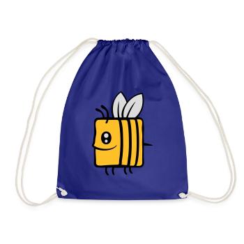 Square little cute bee - Drawstring Bag - royal blue - Front