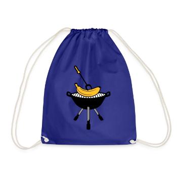 bbq grill grill fry cook cook schuerze kuec - Drawstring Bag - royal blue - Front