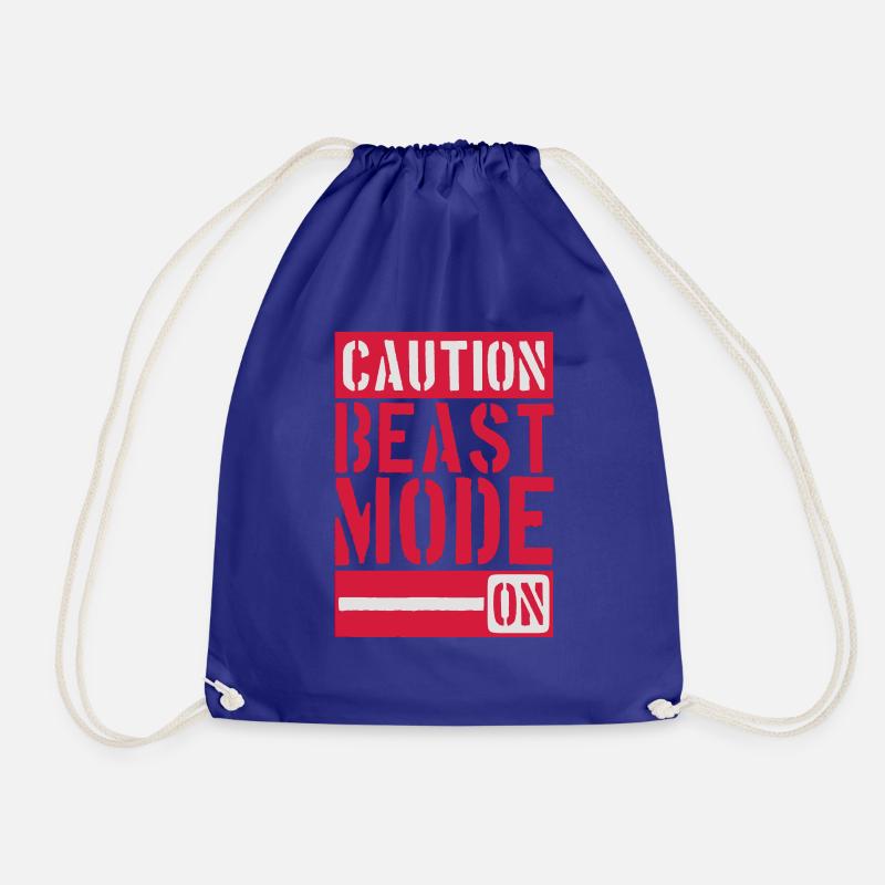 Caution Beast Mode On - Drawstring Bag - royal blue