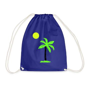 palm tree - Drawstring Bag - royal blue - Front