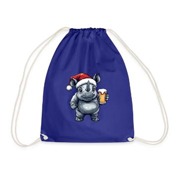 Nashorn Weihnachten Bier - Turnbeutel - Königsblau - Vorne