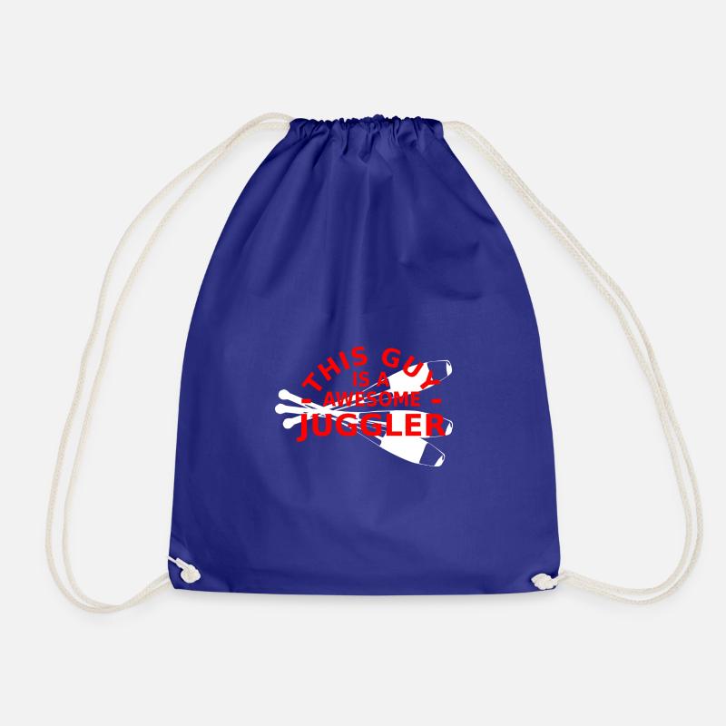 this guy is a awsome juggler - Drawstring Bag - royal blue