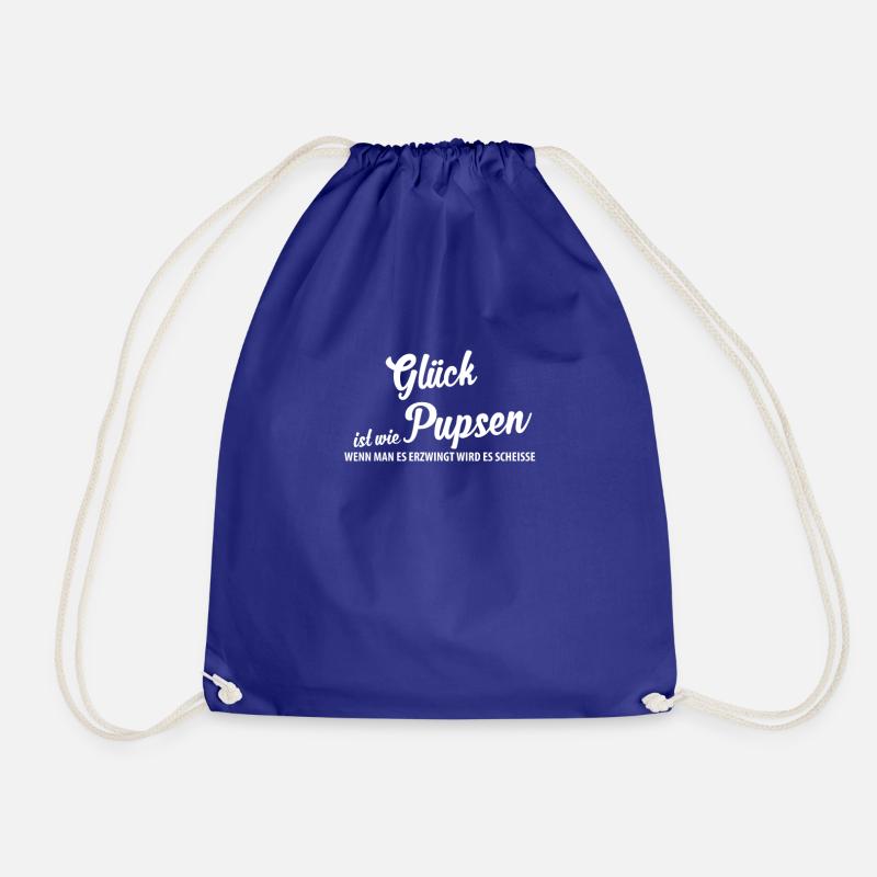 HAPPINESS IS LIKE POOPING... - Drawstring Bag - royal blue