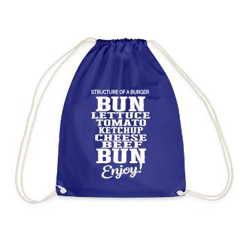 Delicious Burger Structure Tomato Cheese Bread - Drawstring Bag - royal blue - Front