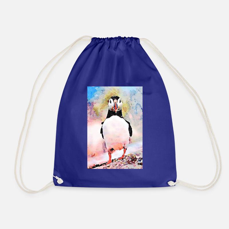 Puffin - Drawstring Bag - royal blue