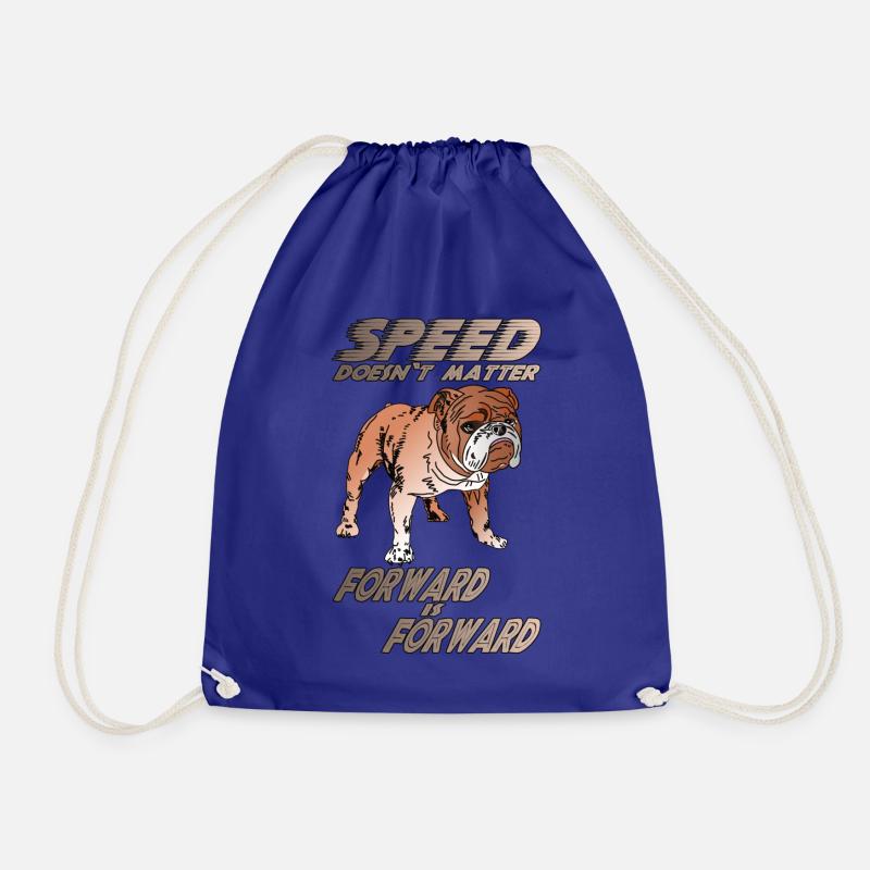 SPEED DOESN'T MATTER FORWARD IS FORWARD - Drawstring Bag - royal blue