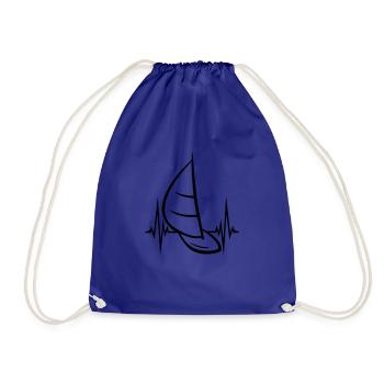 rythme cardiaque pouls fréquence mer vagues bateau voile s - Sac de sport léger - bleu roi - Devant