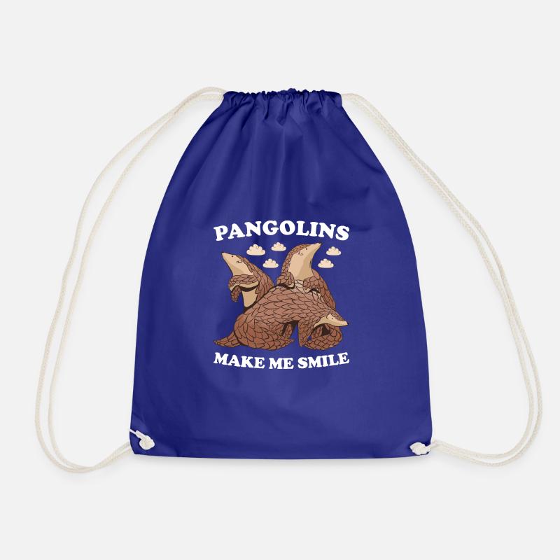 Pangolins Make Me Smile Pangolin - Drawstring Bag - royal blue