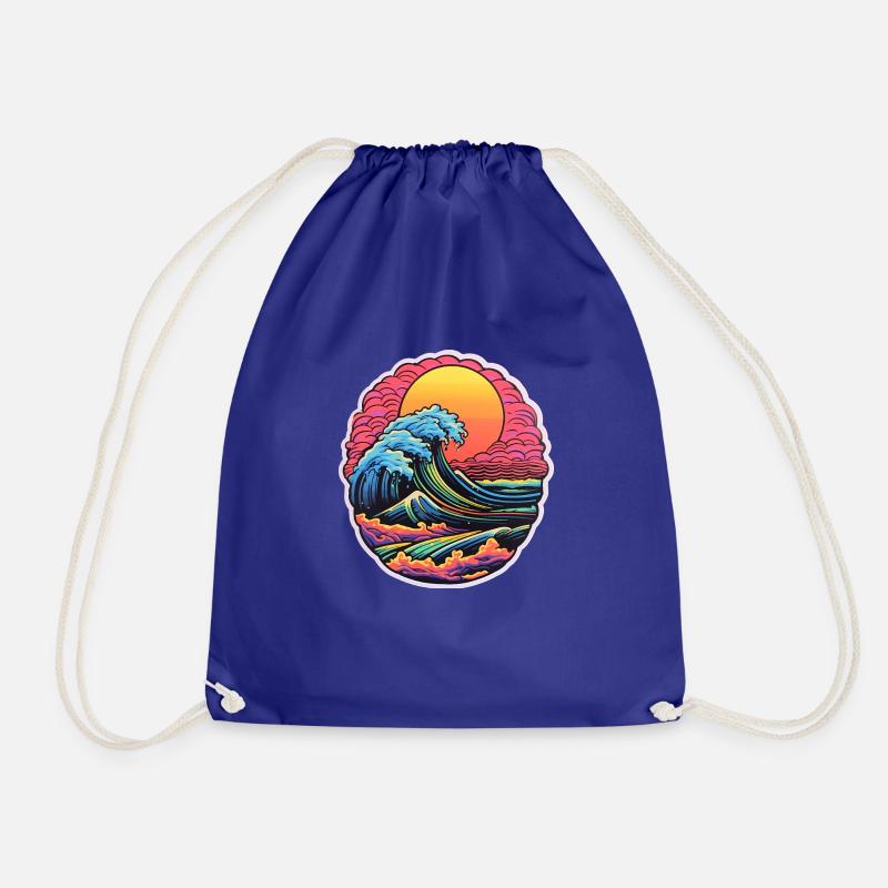 Rainbow Wave - Drawstring Bag - royal blue