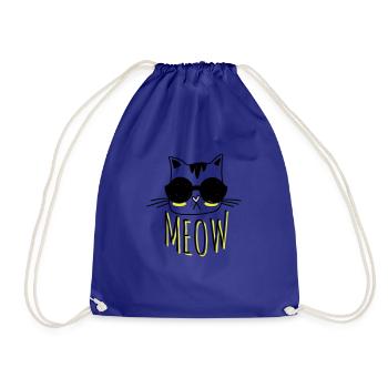Cool Cat - Drawstring Bag - royal blue - Front