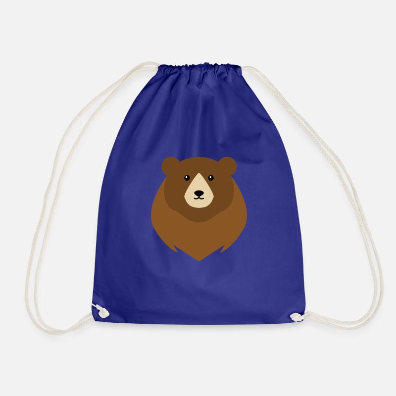 The bear - Drawstring Bag - royal blue